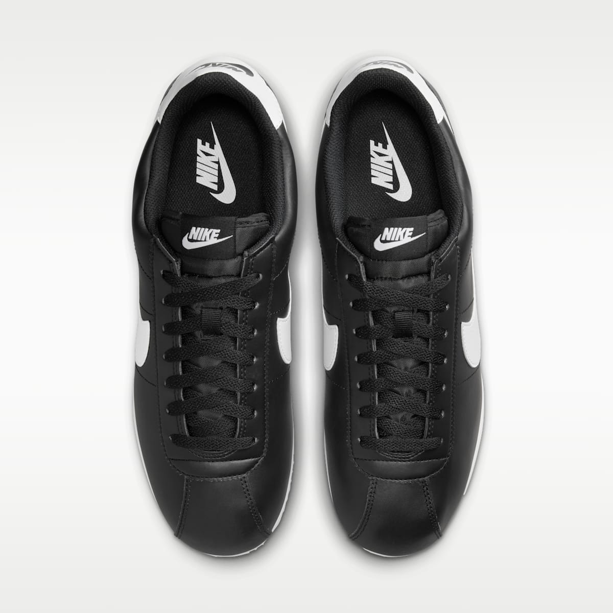 Nike Cortez Leather Men's Shoes - Black/White - Image 4