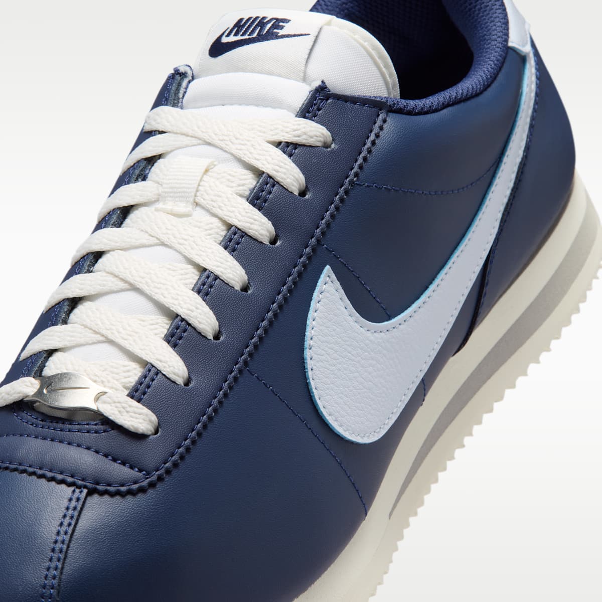 Nike Cortez Leather Men's Shoes - Midnight Navy/Sail/Light Smoke Grey/Football Grey - Image 7