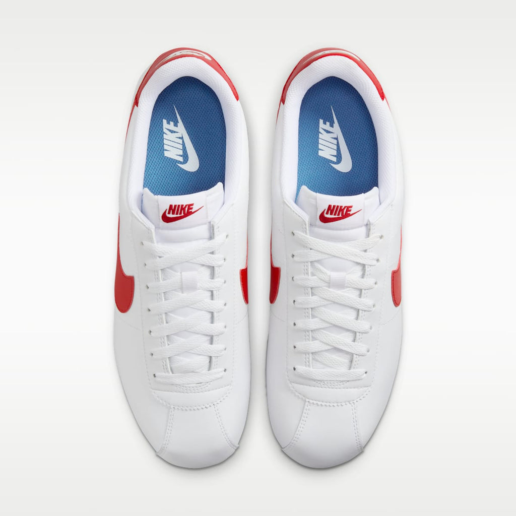 Nike Cortez Leather Men's Shoes - White/Varsity Blue/Varsity Red - Image 4