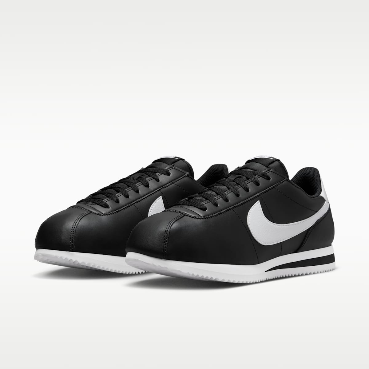 Nike Cortez Leather Men's Shoes - Black/White - Image 5
