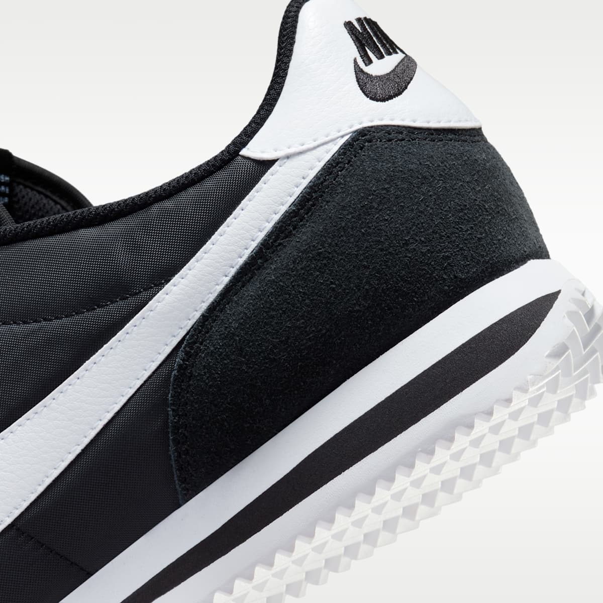 Nike Cortez Textile Men's Shoes - Black/White - Image 8