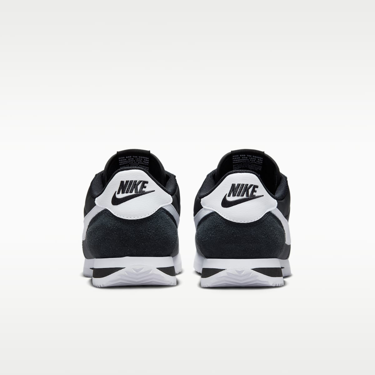 Nike Cortez Textile Men's Shoes - Black/White - Image 6