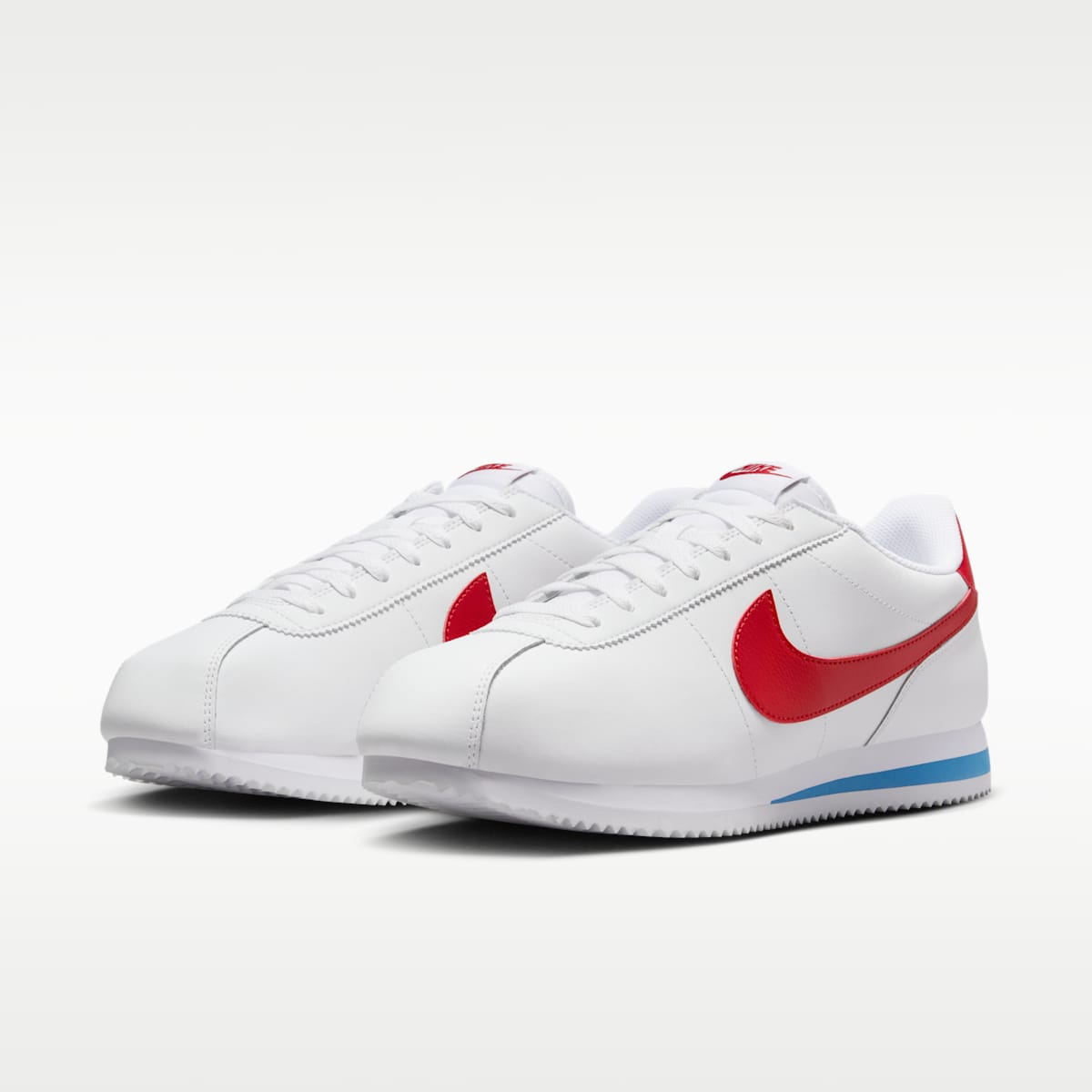 Nike Cortez Leather Men's Shoes - White/Varsity Blue/Varsity Red - Image 5