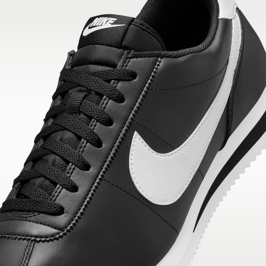 Nike Cortez Leather Men's Shoes - Black/White - Image 7