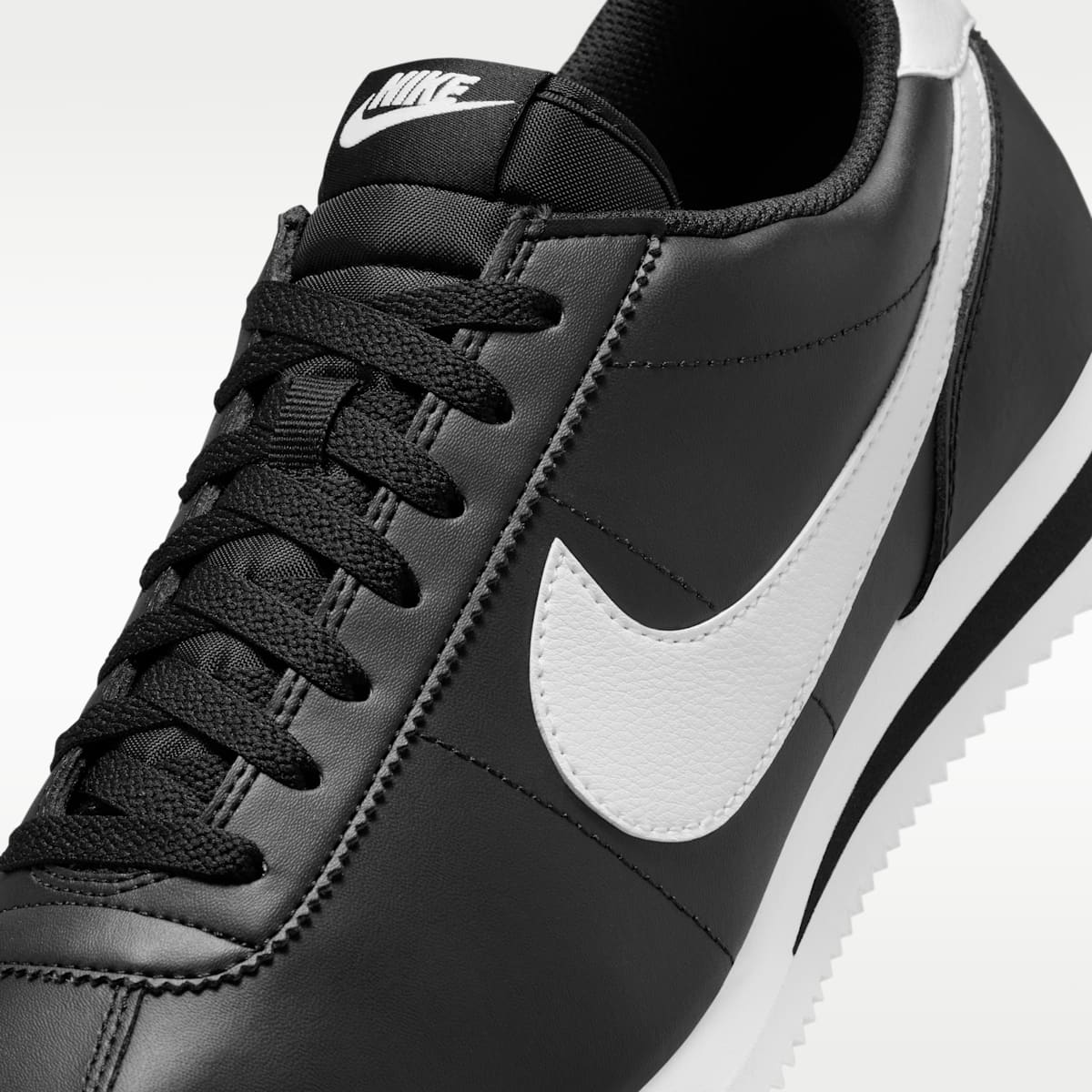 Nike Cortez Leather Men's Shoes - Black/White - Image 7