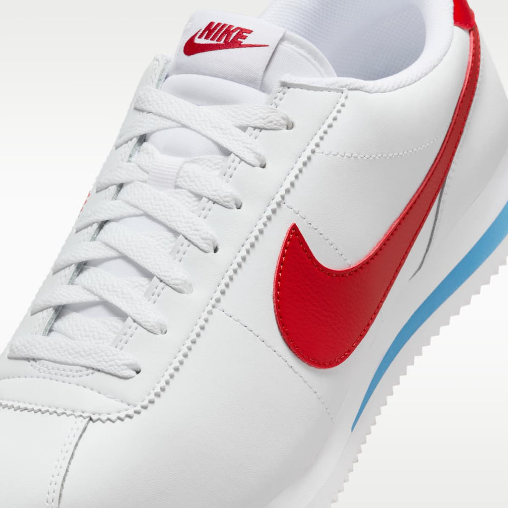 Nike Cortez Leather Men's Shoes - White/Varsity Blue/Varsity Red - Image 7