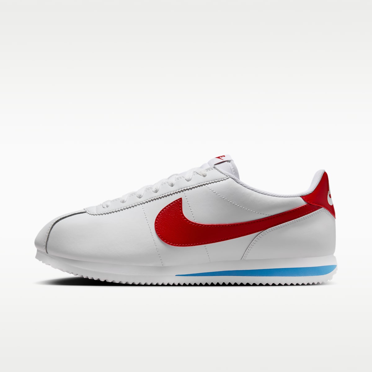 Nike Cortez Leather Men's Shoes - White/Varsity Blue/Varsity Red - Image 1