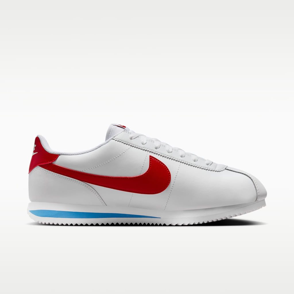 Nike Cortez Leather Men's Shoes - White/Varsity Blue/Varsity Red - Image 3