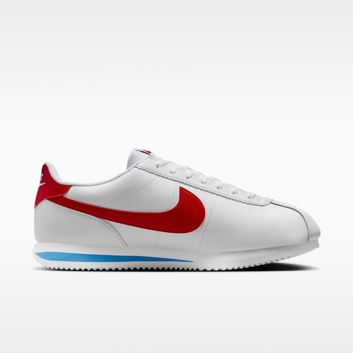 Nike Cortez Leather Men's Shoes - White/Varsity Blue/Varsity Red - Image 3