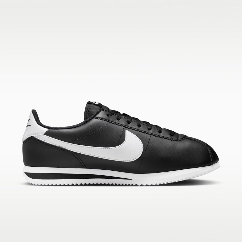 Nike Cortez Leather Men's Shoes - Black/White - Image 3