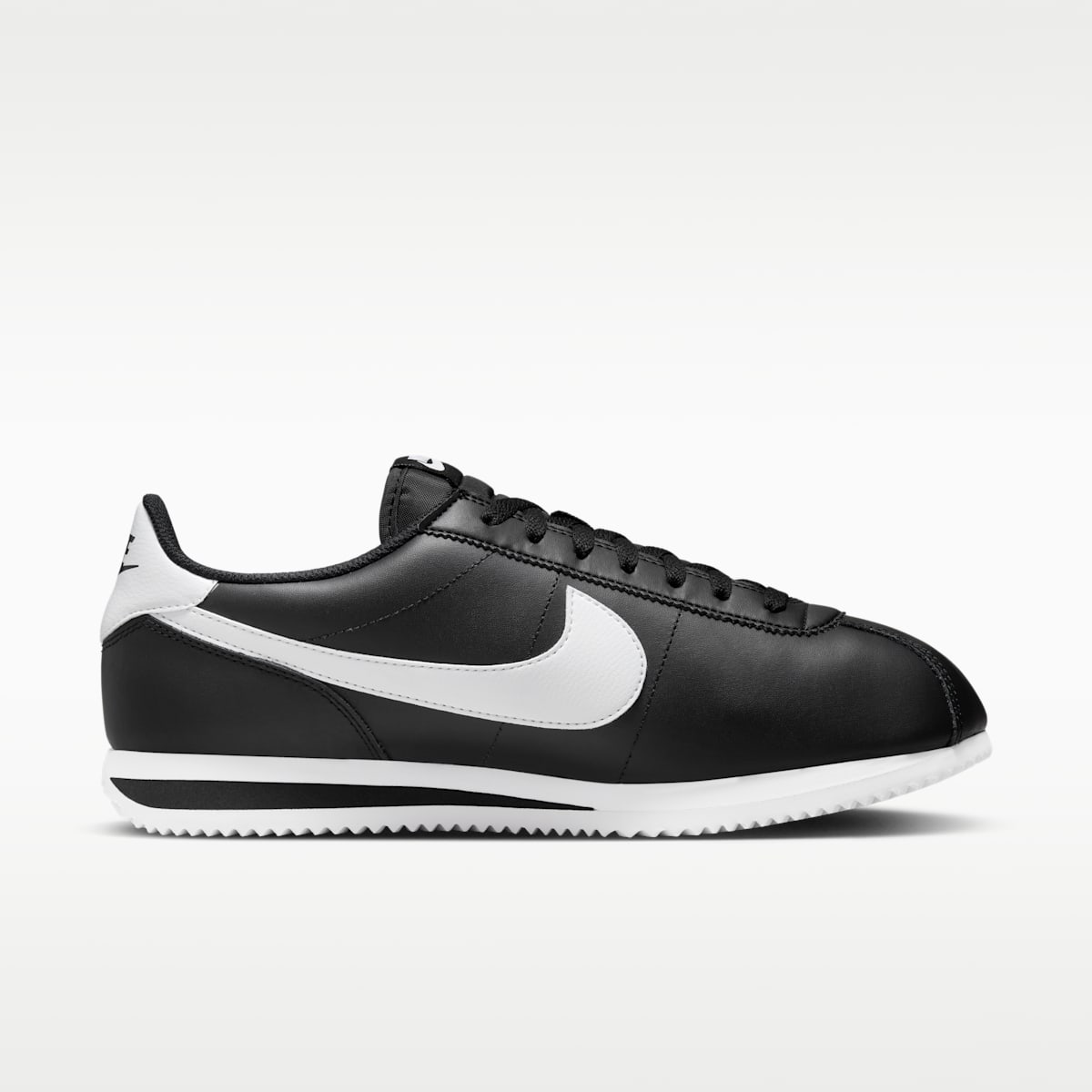 Nike Cortez Leather Men's Shoes - Black/White - Image 3