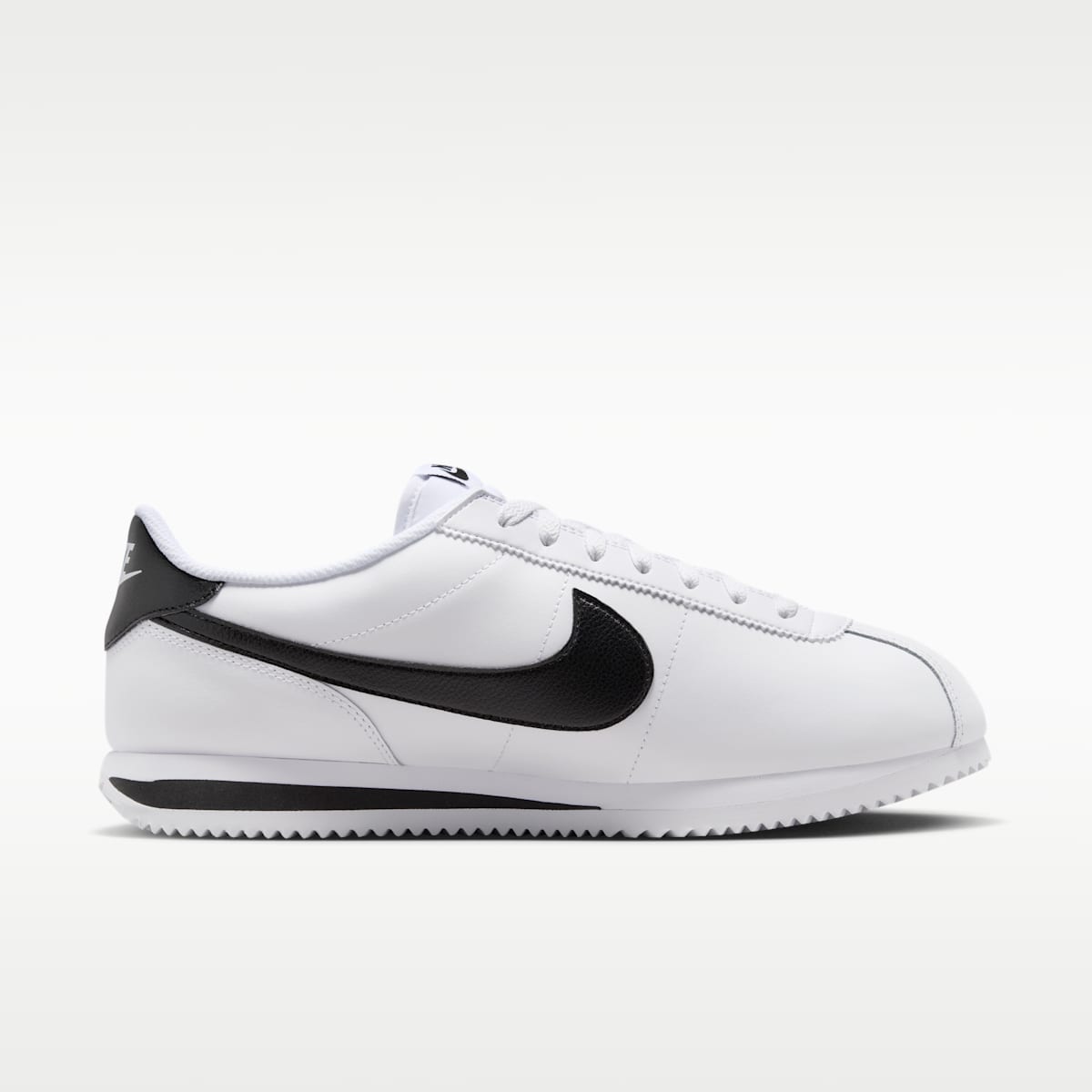 Nike Cortez Leather Men's Shoes - White/Black - Image 3