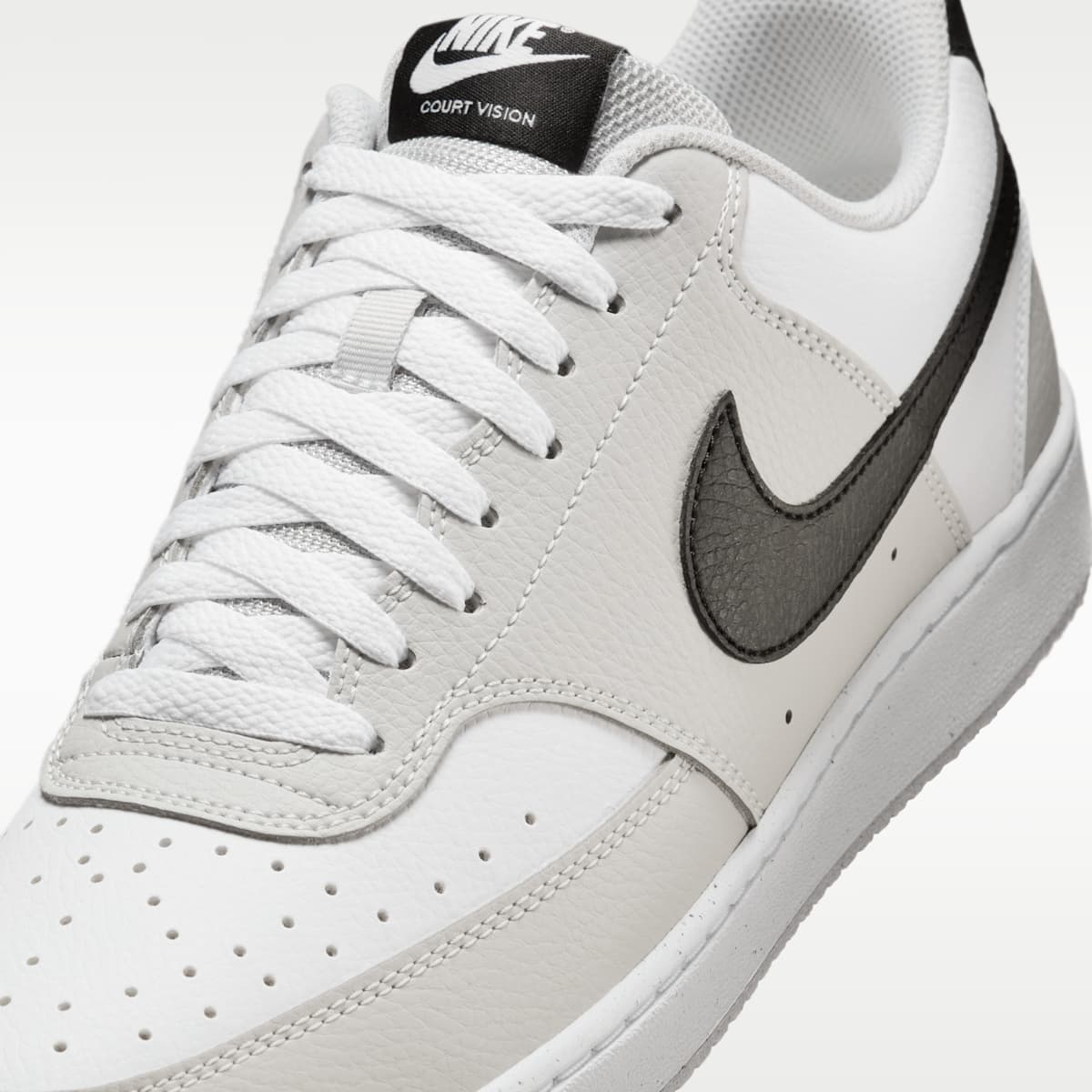 Nike Court Vision Low Men's Shoes - Grey Fog/White/Black - Image 7