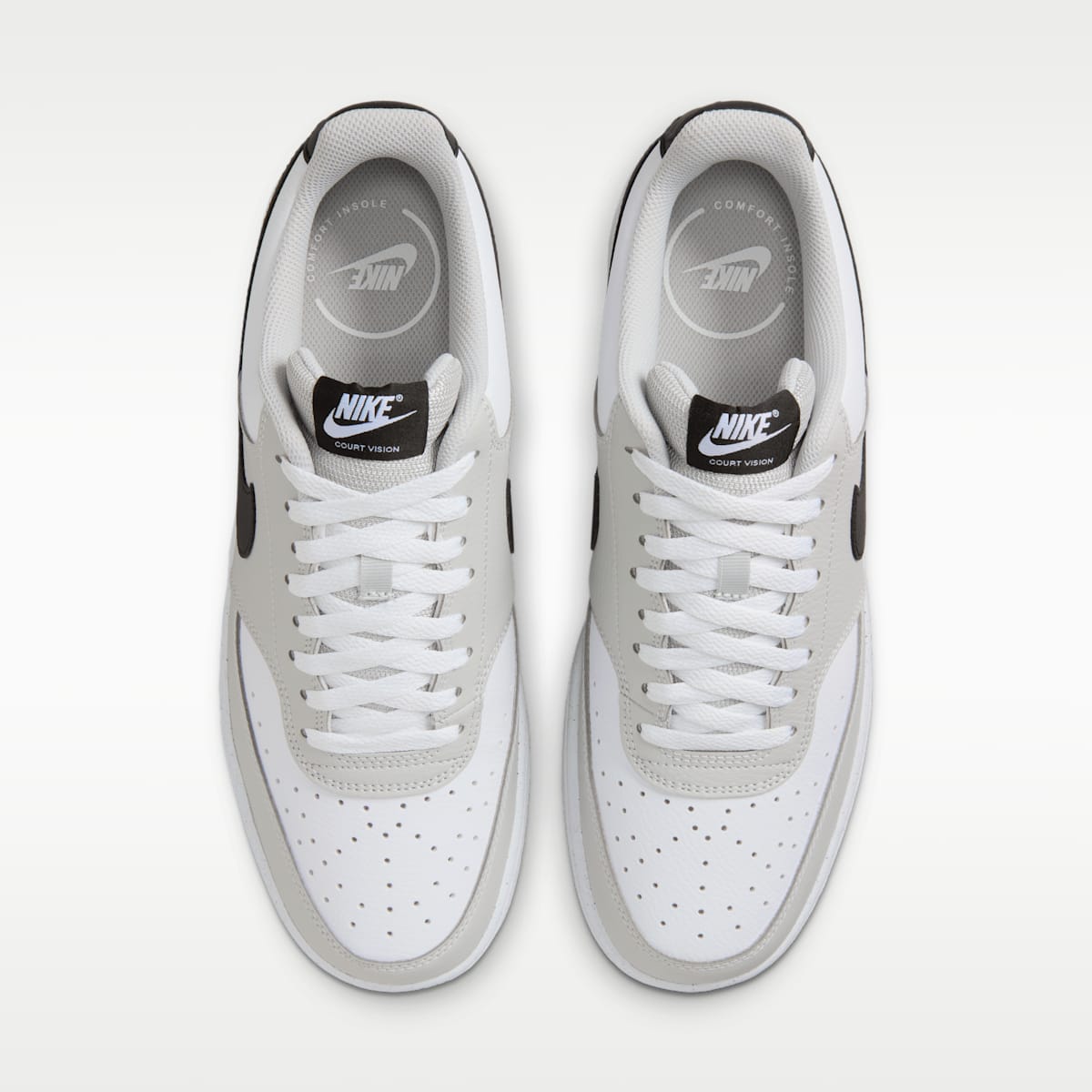 Nike Court Vision Low Men's Shoes - Grey Fog/White/Black - Image 4