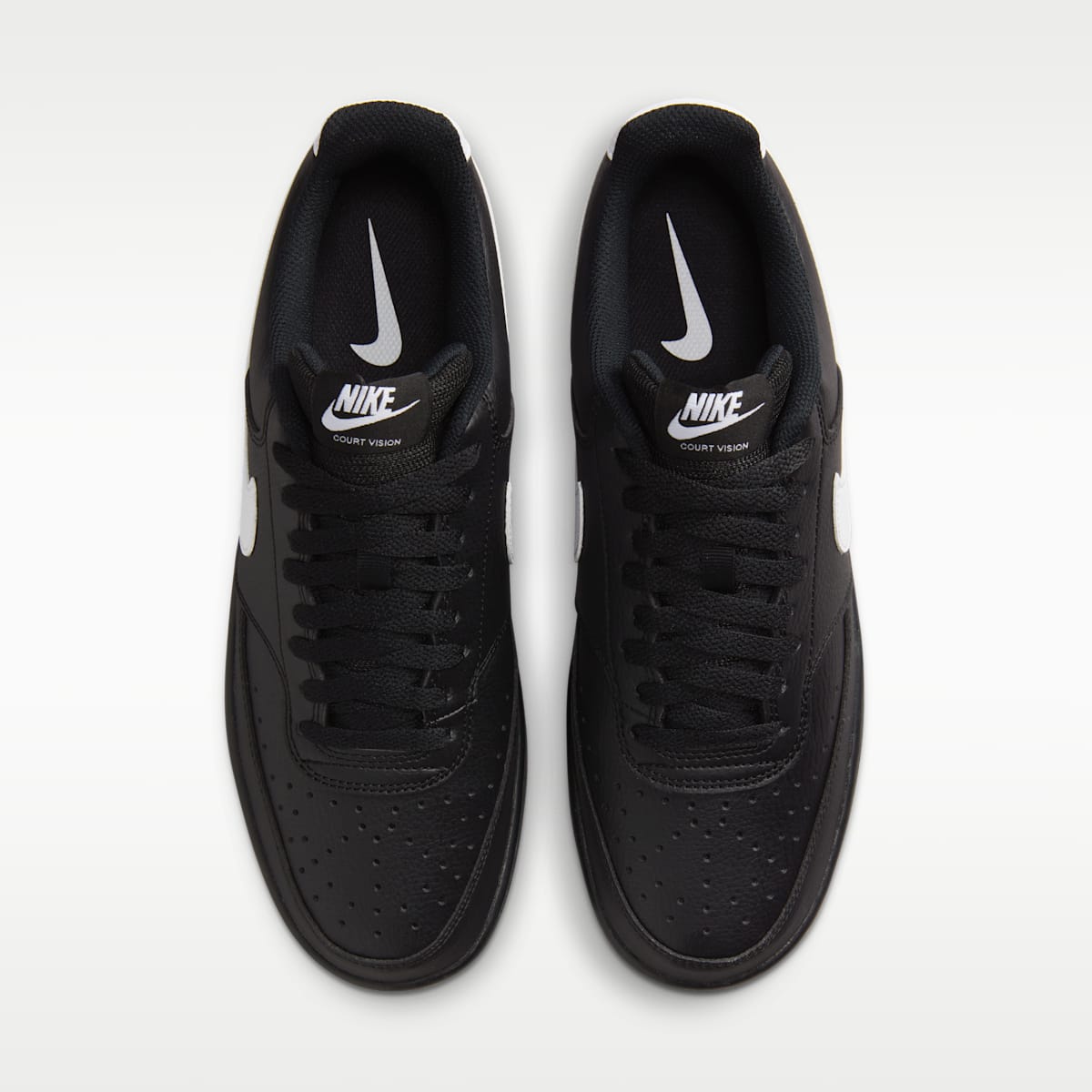 Nike Court Vision Low Men's Shoes - Black/Black/White - Image 4