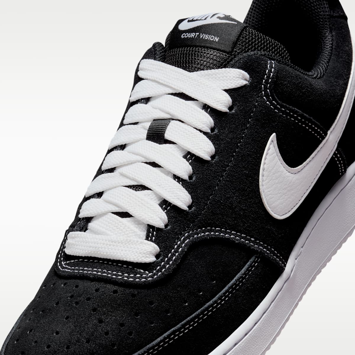 Nike Court Vision Low FL Men's Shoes - Black/White - Image 7