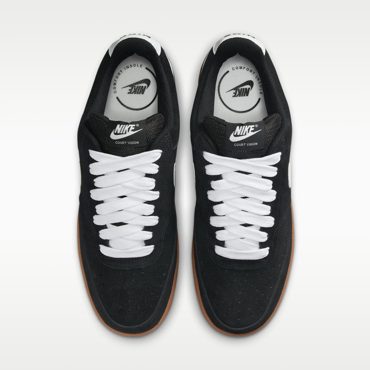 Nike Court Vision Low FL Men's Shoes - Black/Gum Medium Brown/White - Image 4