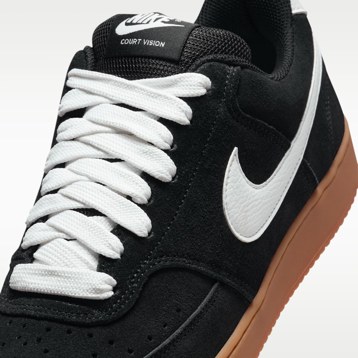 Nike Court Vision Low FL Men's Shoes - Black/Gum Medium Brown/White - Image 7