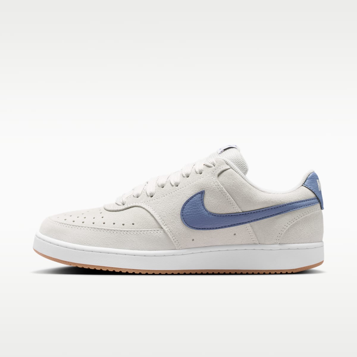 Nike Court Vision Low Men's Shoes - Vast Grey/White/Gum Medium Brown/Diffused Blue - Image 1