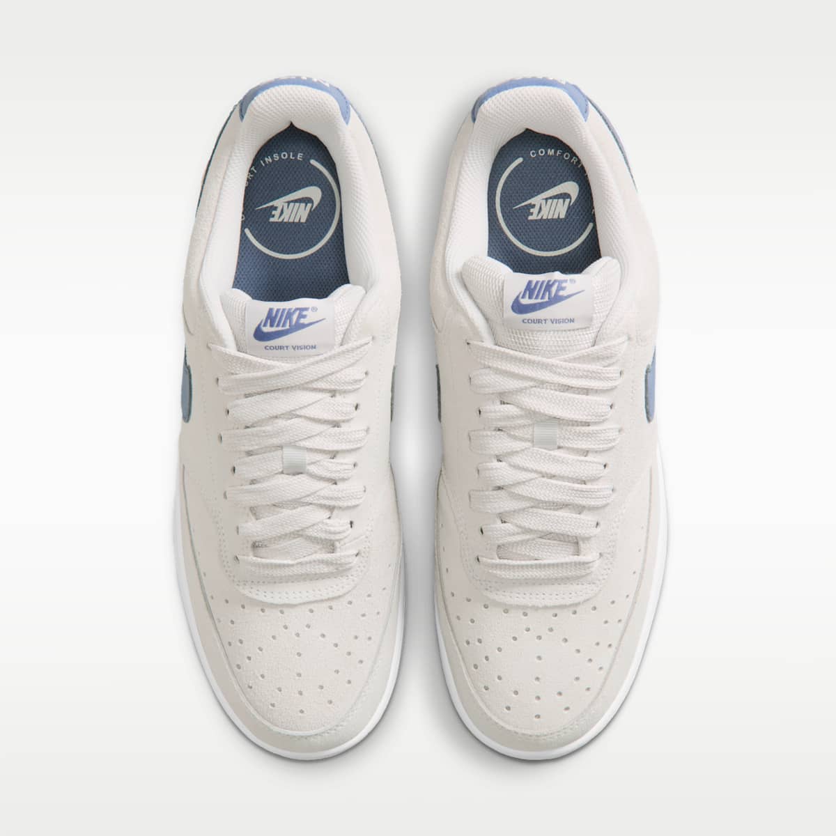 Nike Court Vision Low Men's Shoes - Vast Grey/White/Gum Medium Brown/Diffused Blue - Image 4