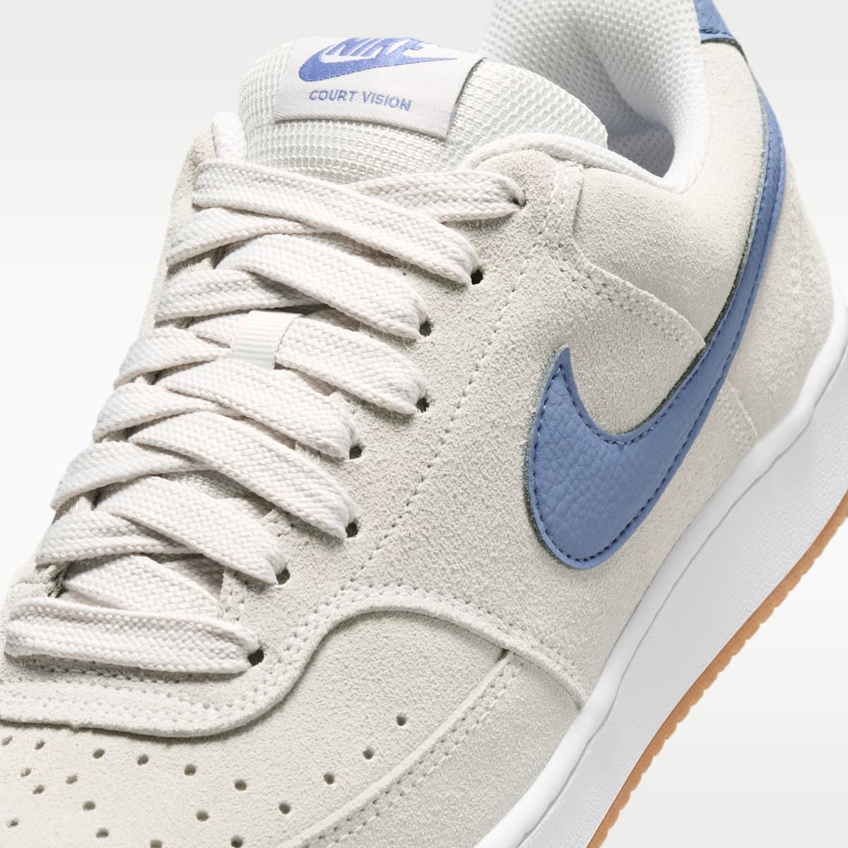 Nike Court Vision Low Men's Shoes - Vast Grey/White/Gum Medium Brown/Diffused Blue - Image 7