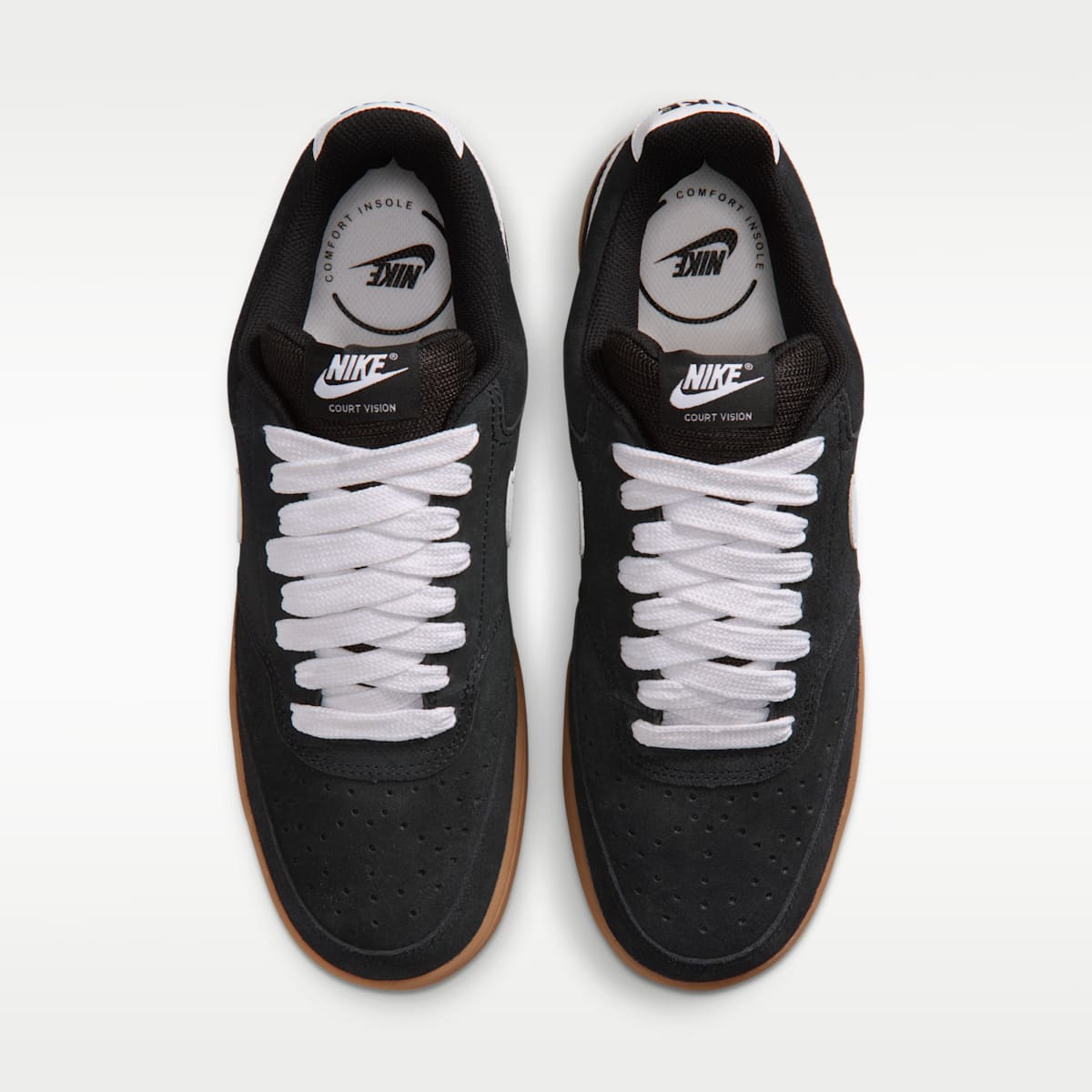 Nike Court Vision Low Men's Shoes - Black/Gum Medium Brown/White - Image 4