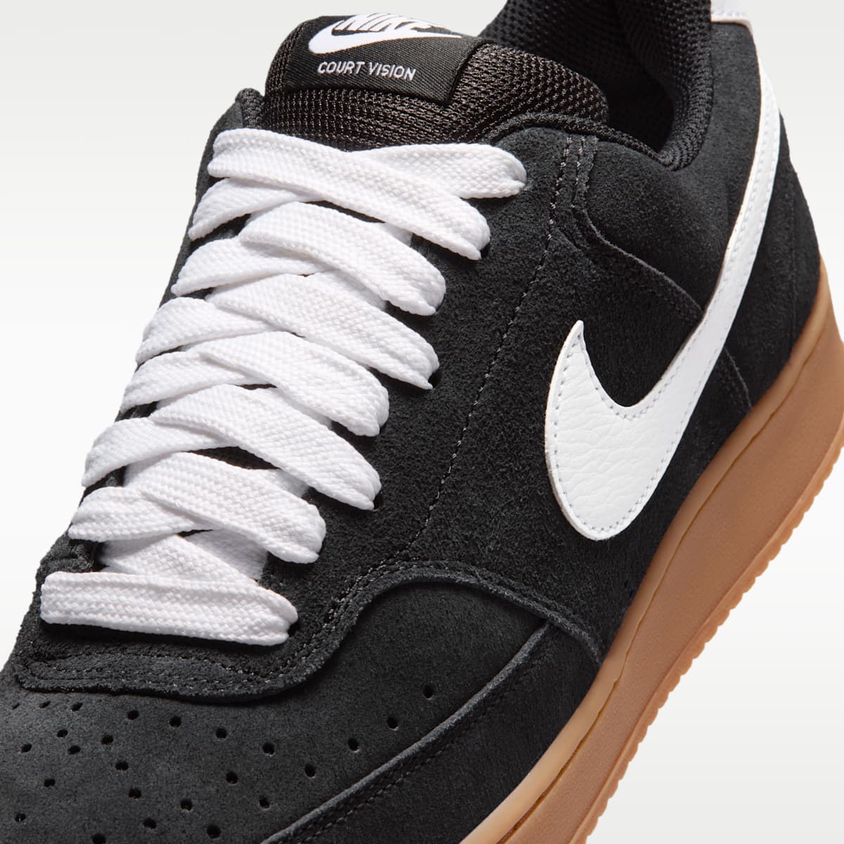 Nike Court Vision Low Men's Shoes - Black/Gum Medium Brown/White - Image 7