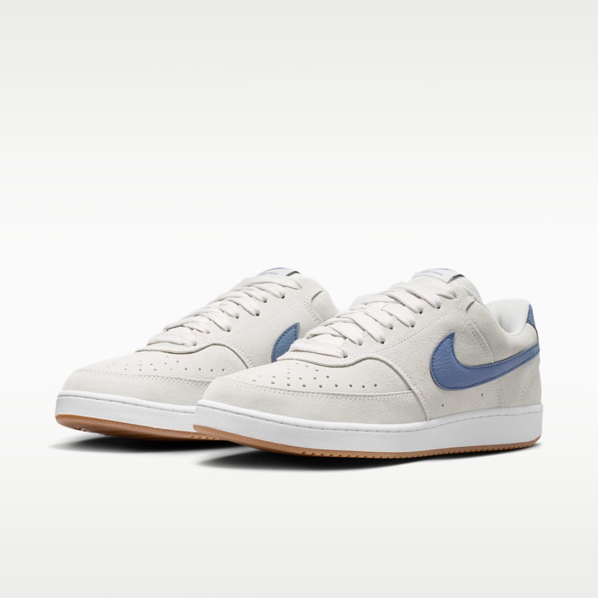 Nike Court Vision Low Men's Shoes - Vast Grey/White/Gum Medium Brown/Diffused Blue - Image 5