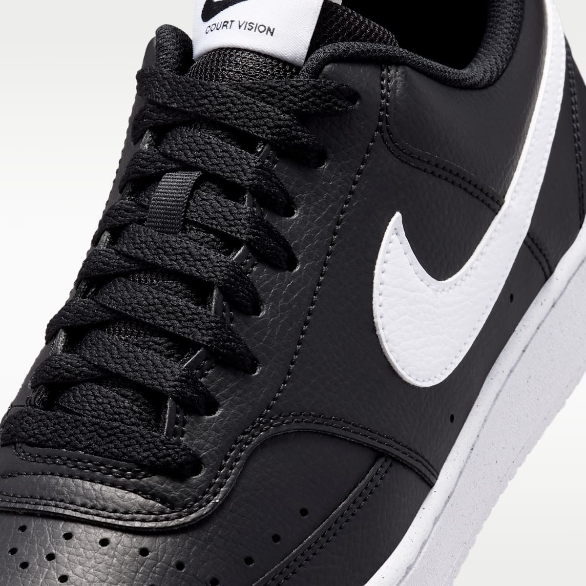 Nike Court Vision Low Next Nature Men's Shoes - Black/Black/White - Image 7
