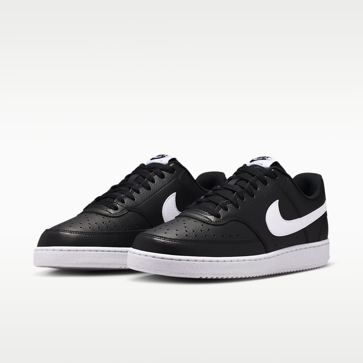 Nike Court Vision Low Next Nature Men's Shoes - Black/Black/White - Image 5