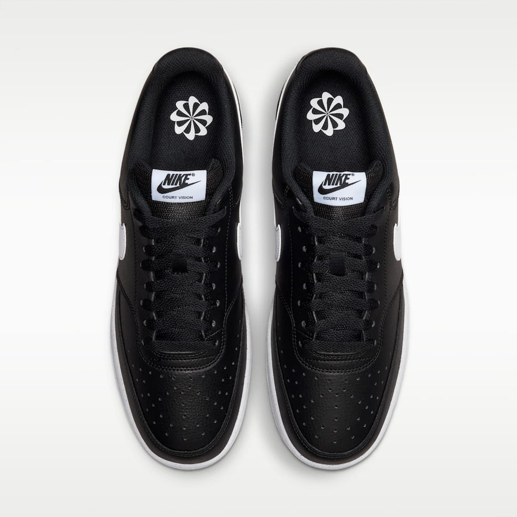 Nike Court Vision Low Next Nature Men's Shoes - Black/Black/White - Image 4