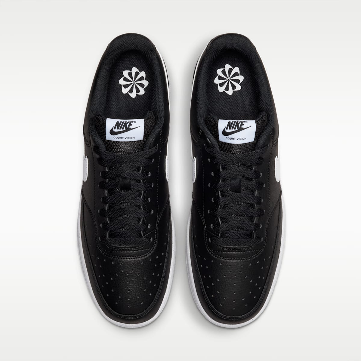 Nike Court Vision Low Next Nature Men's Shoes - Black/Black/White - Image 4
