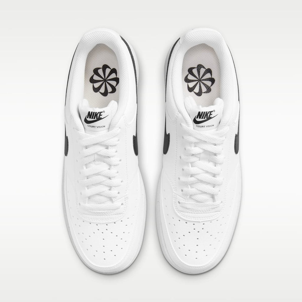 Nike Court Vision Low Next Nature Men's Shoes - White/White/Black - Image 4