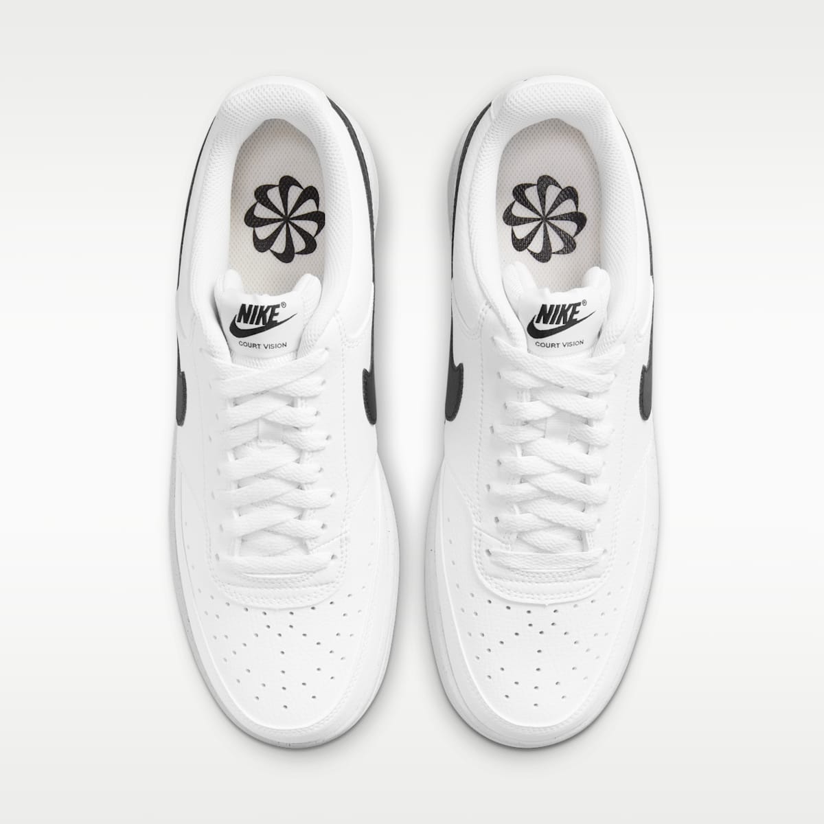 Nike Court Vision Low Next Nature Men's Shoes - White/White/Black - Image 4