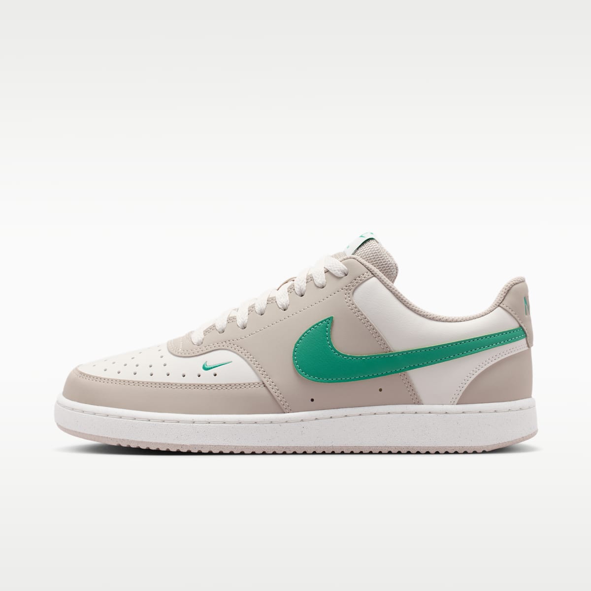 Nike Court Vision Low Men's Shoes - Sail/Cream II/Emerald Green - Image 1