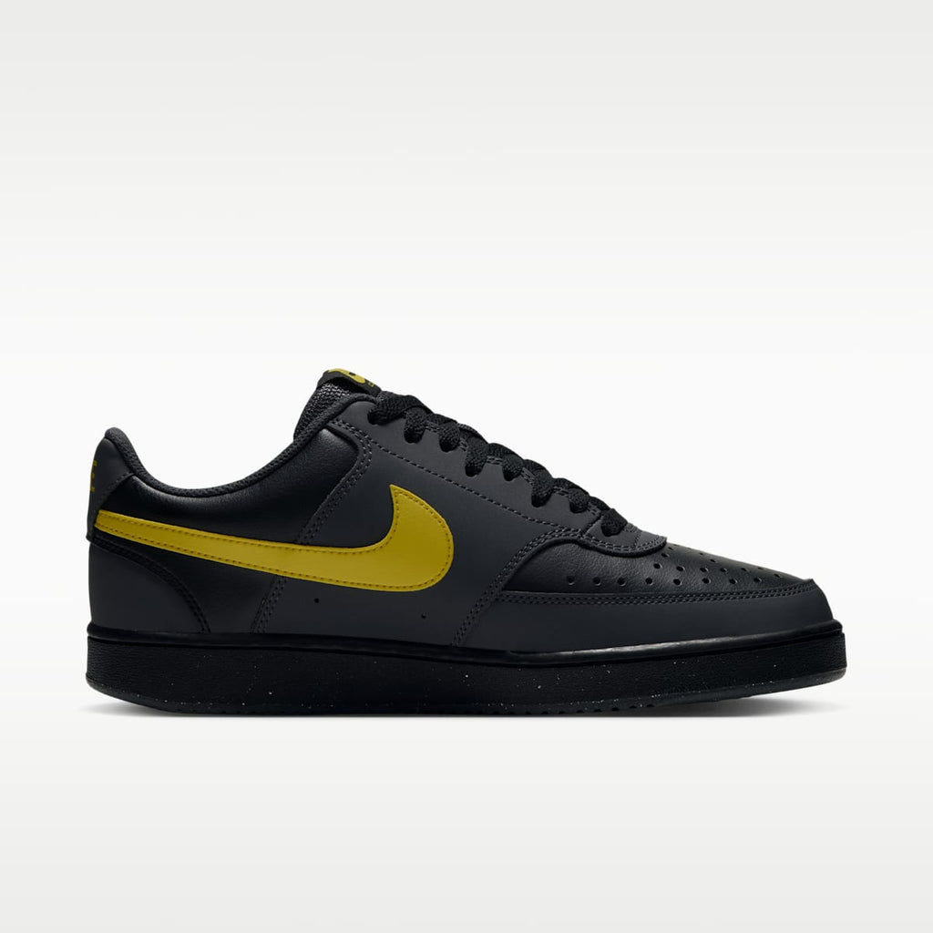 Nike Court Vision Low Men's Shoes - Dark Smoke Grey/Black/Chrome Yellow - Image 3
