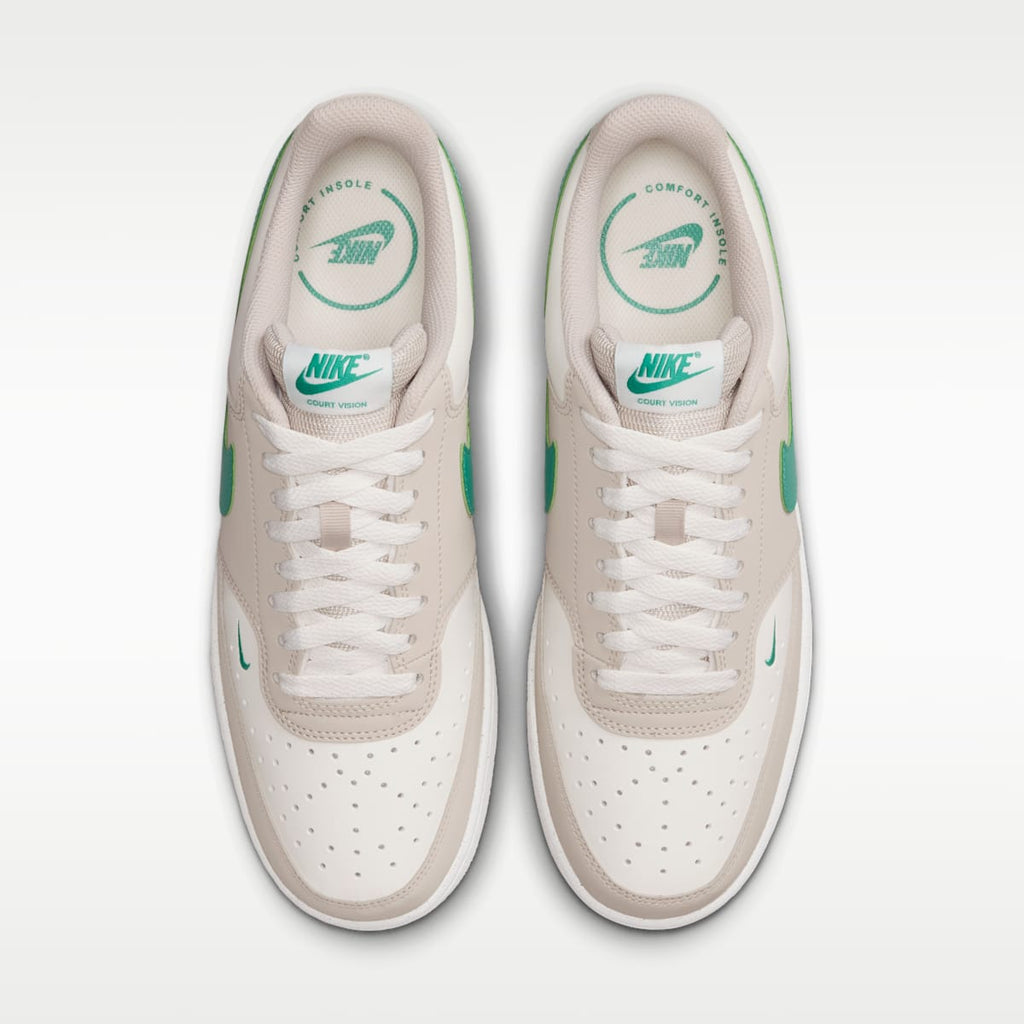 Nike Court Vision Low Men's Shoes - Sail/Cream II/Emerald Green - Image 4