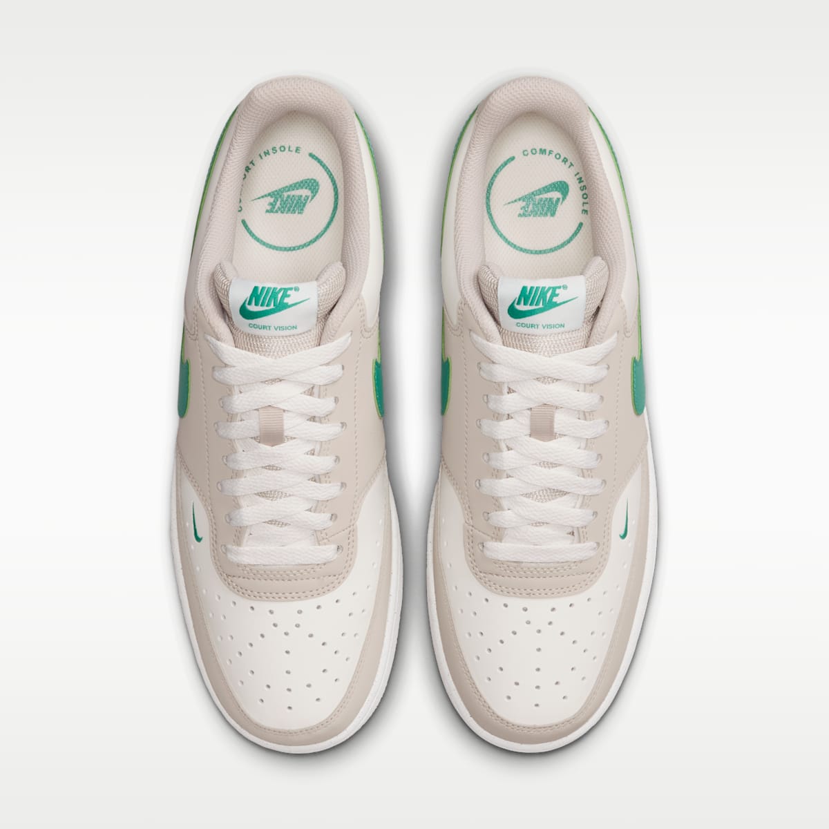 Nike Court Vision Low Men's Shoes - Sail/Cream II/Emerald Green - Image 4