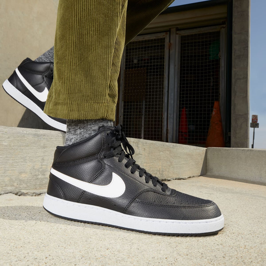 Nike Court Vision Mid Next Nature Men's Shoes - Black/Black/White - Image 2