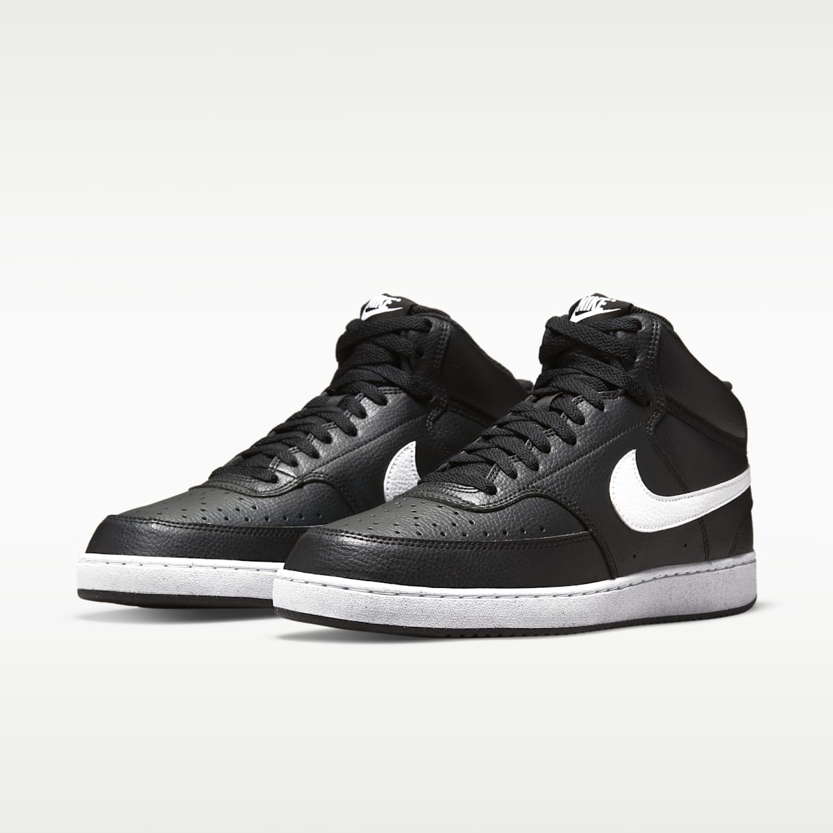 Nike Court Vision Mid Next Nature Men's Shoes - Black/Black/White - Image 6