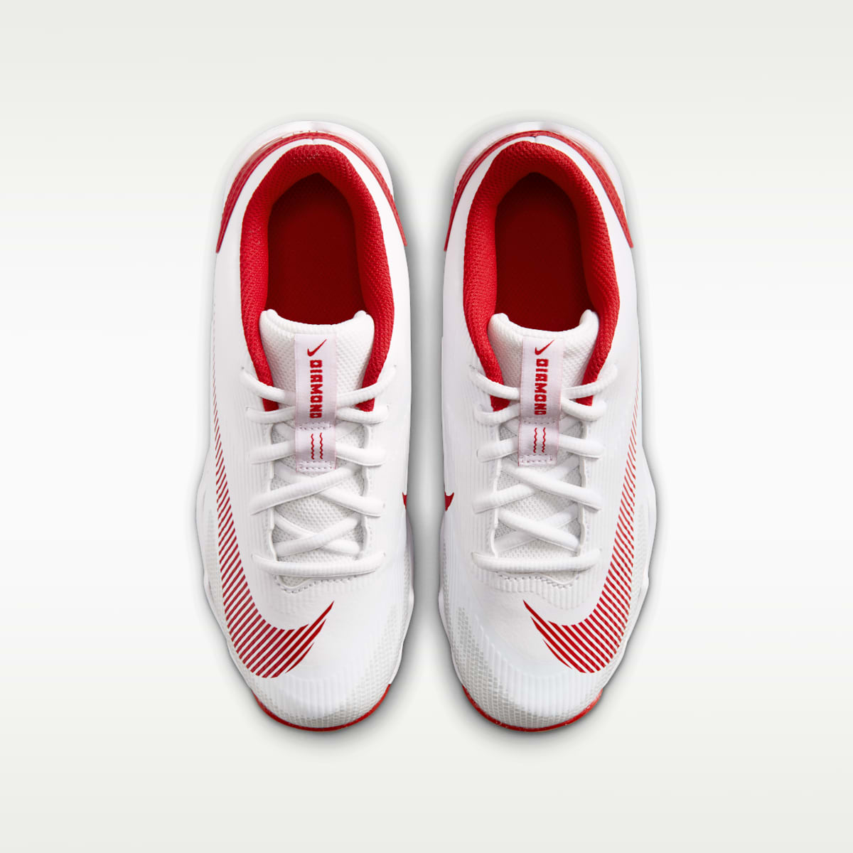 Nike Diamond Clutch Big Kids' Baseball Cleats - White/Gym Red/Phantom/University Red