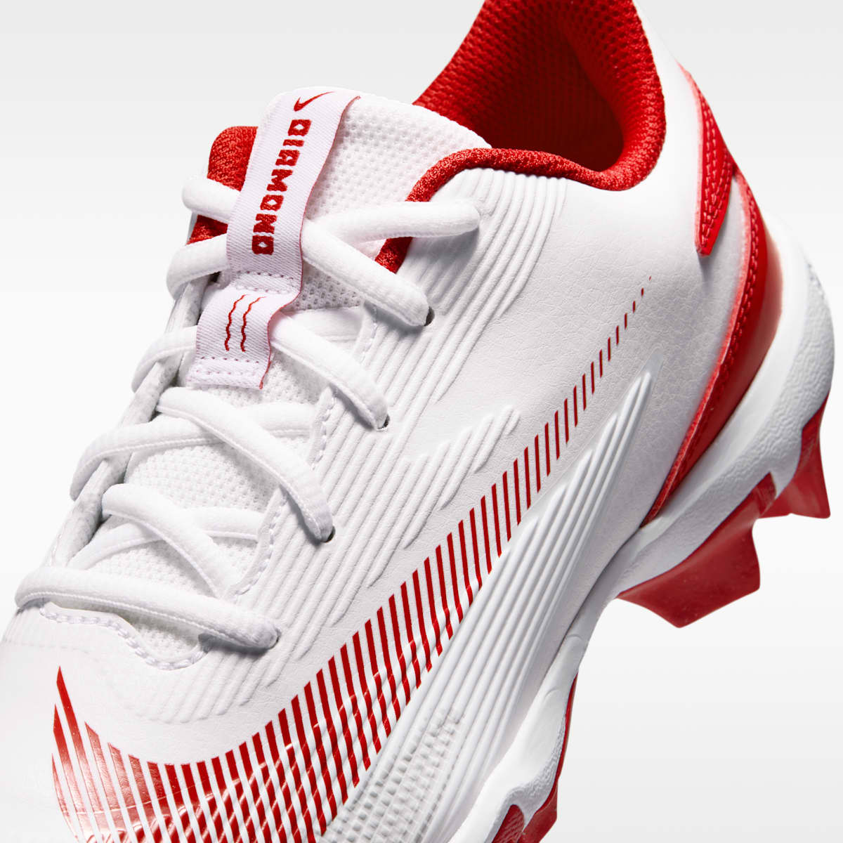 Nike Diamond Clutch Big Kids' Baseball Cleats - White/Gym Red/Phantom/University Red