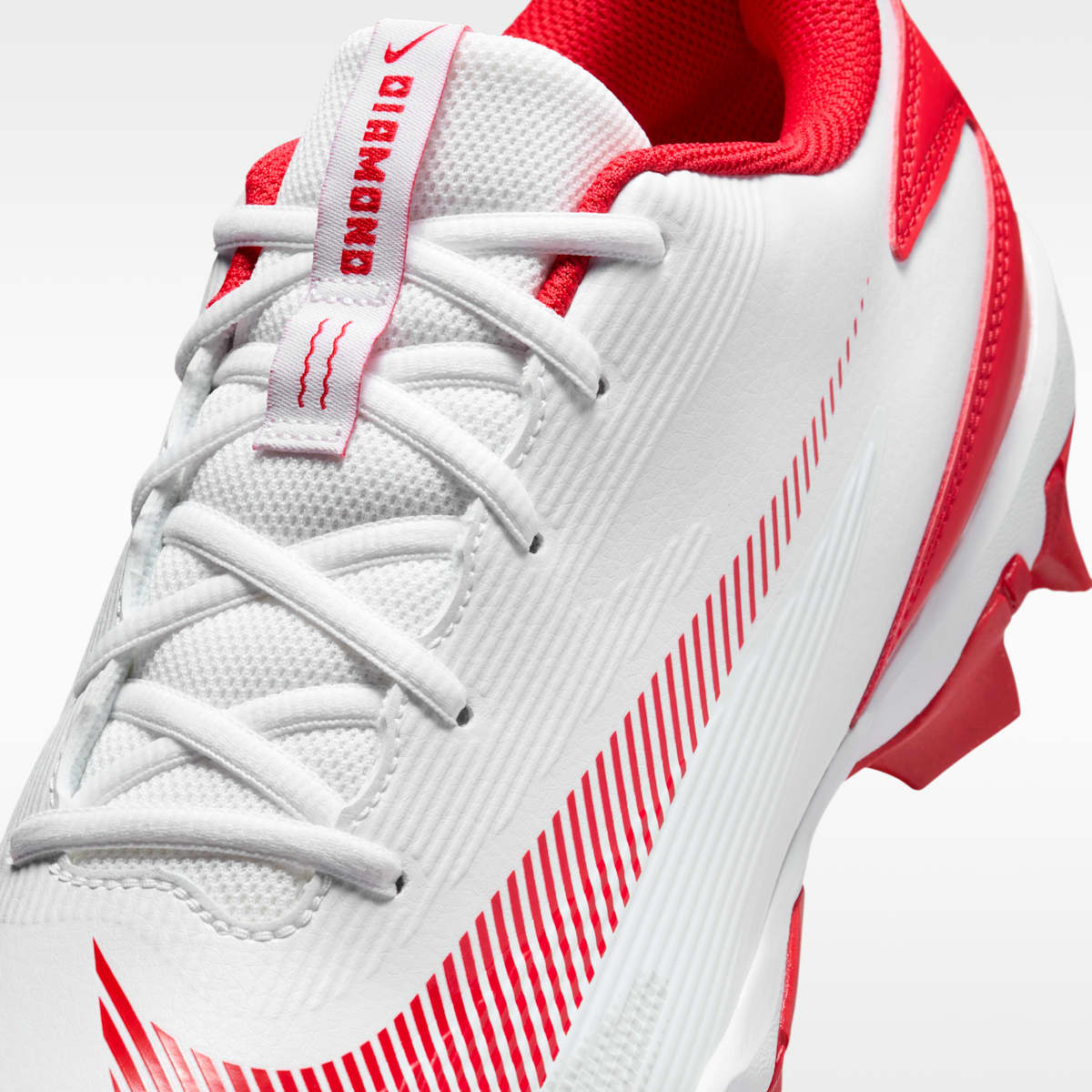 Nike Diamond Clutch Baseball Cleats - White/Gym Red/Phantom/University Red - Image 8