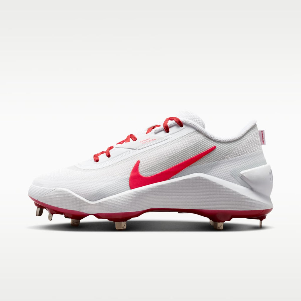 Nike Diamond Showcase MTL Baseball Cleats - White/University Red - Image 1