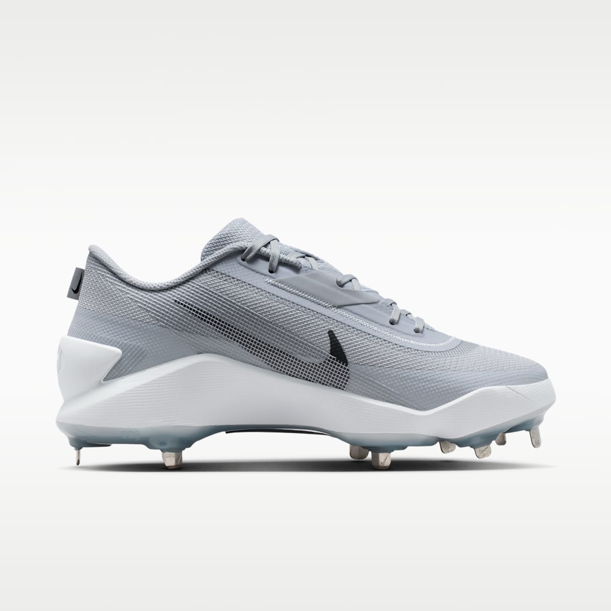 Nike Diamond Showcase MTL Baseball Cleats - Wolf Grey/White/Black - Image 3