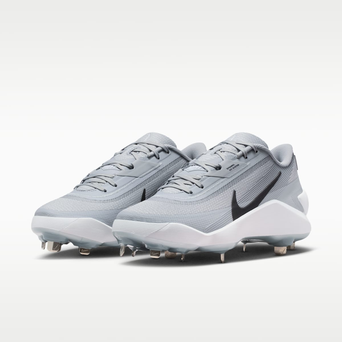 Nike Diamond Showcase MTL Baseball Cleats - Wolf Grey/White/Black - Image 5