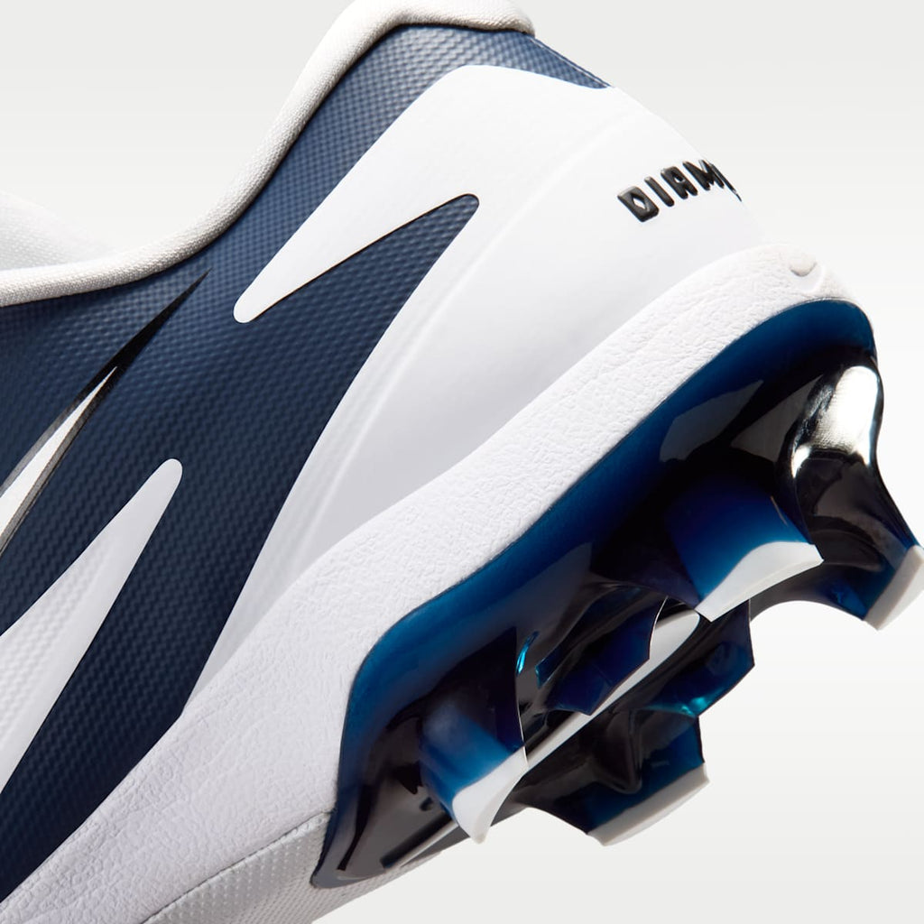 Nike Diamond Standout MCS Baseball Cleats - White/College Navy/Black/Metallic Silver - Image 9