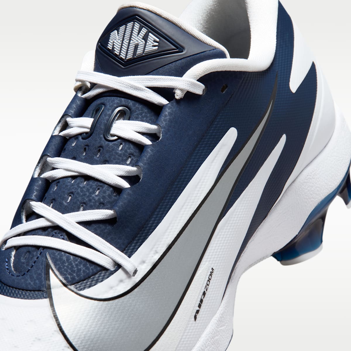 Nike Diamond Standout MCS Baseball Cleats - White/College Navy/Black/Metallic Silver - Image 8