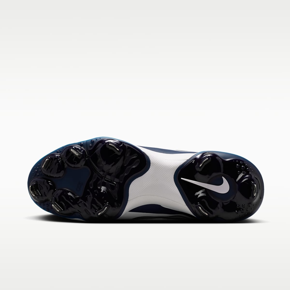 Nike Diamond Standout MTL Baseball Cleats - White/College Navy/Black/Metallic Silver - Image 2