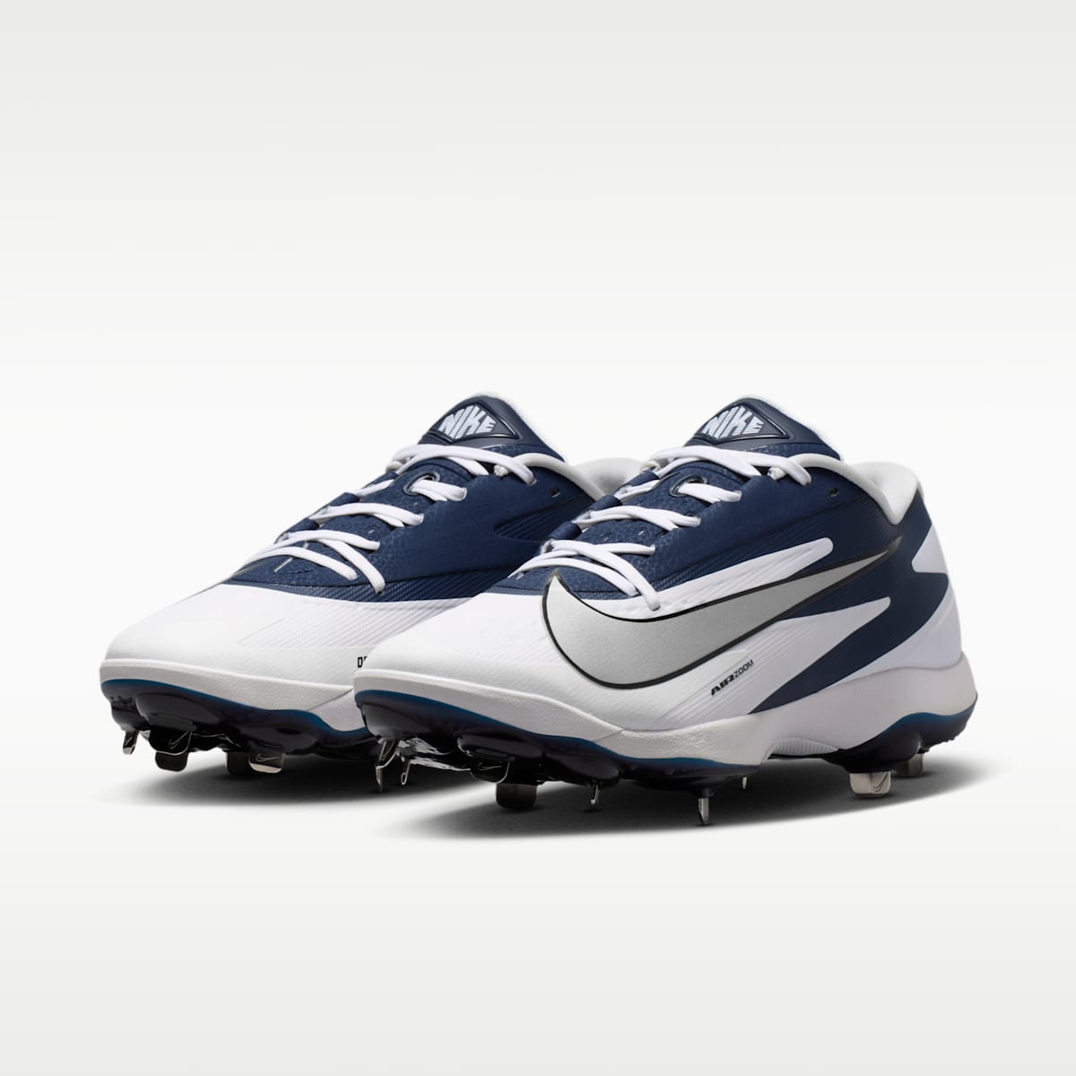 Nike Diamond Standout MTL Baseball Cleats - White/College Navy/Black/Metallic Silver - Image 5